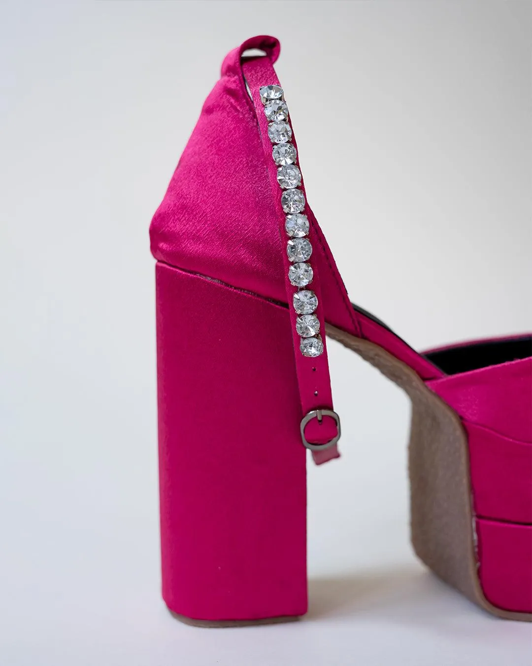 Showstopper Vibe Hot Pink Rhinestone Platform Heels