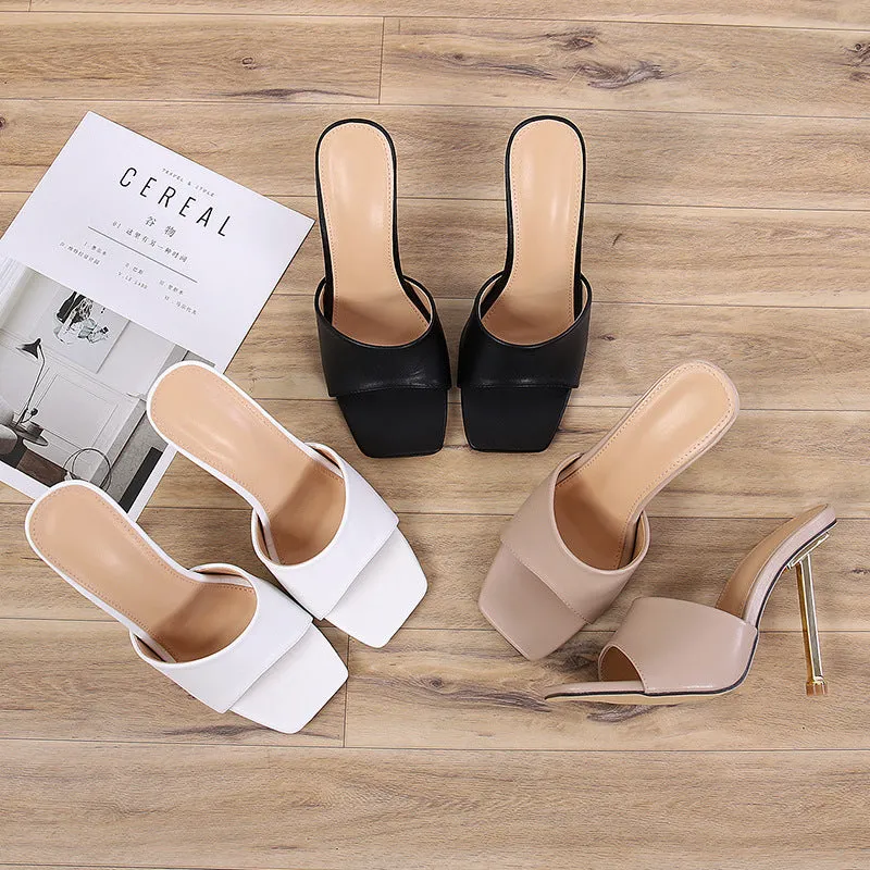 Slim High Heel Square Sandals