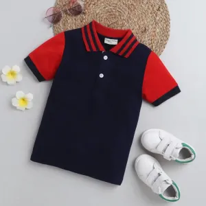 Solid Polo Collar Tshirt - Navy