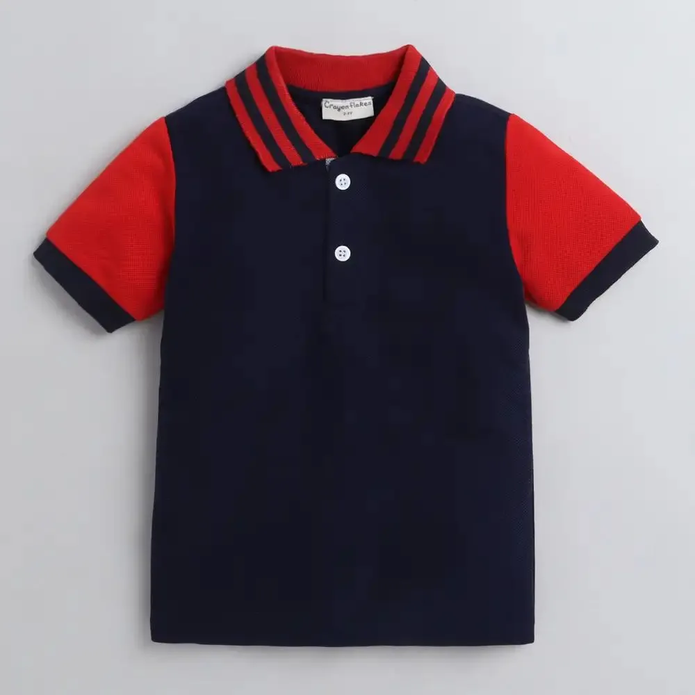 Solid Polo Collar Tshirt - Navy