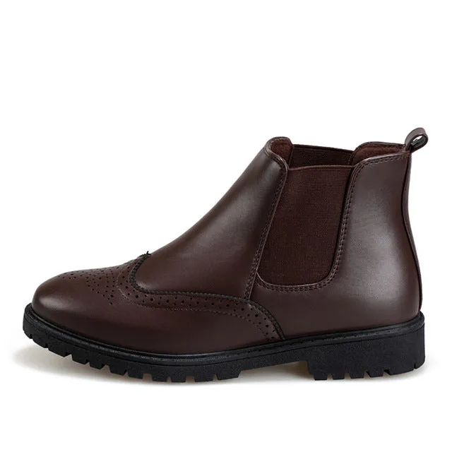 Walking Flats Leather Boots