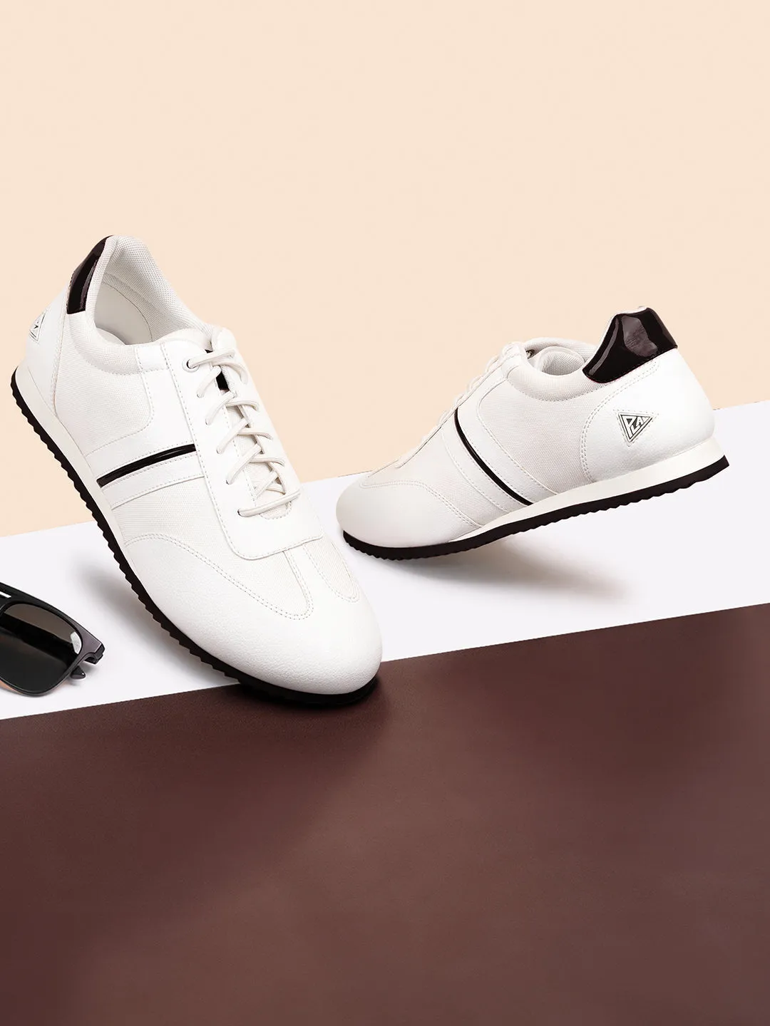 White and Brown Sneakers For Men