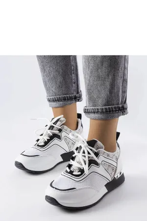 White lace-up sneakers