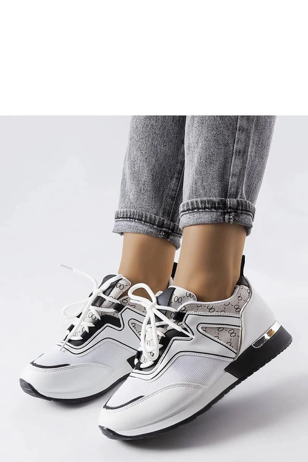 White lace-up sneakers