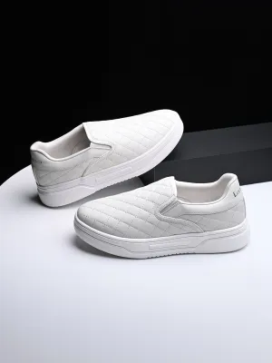White Slip-On Sneakers For Men