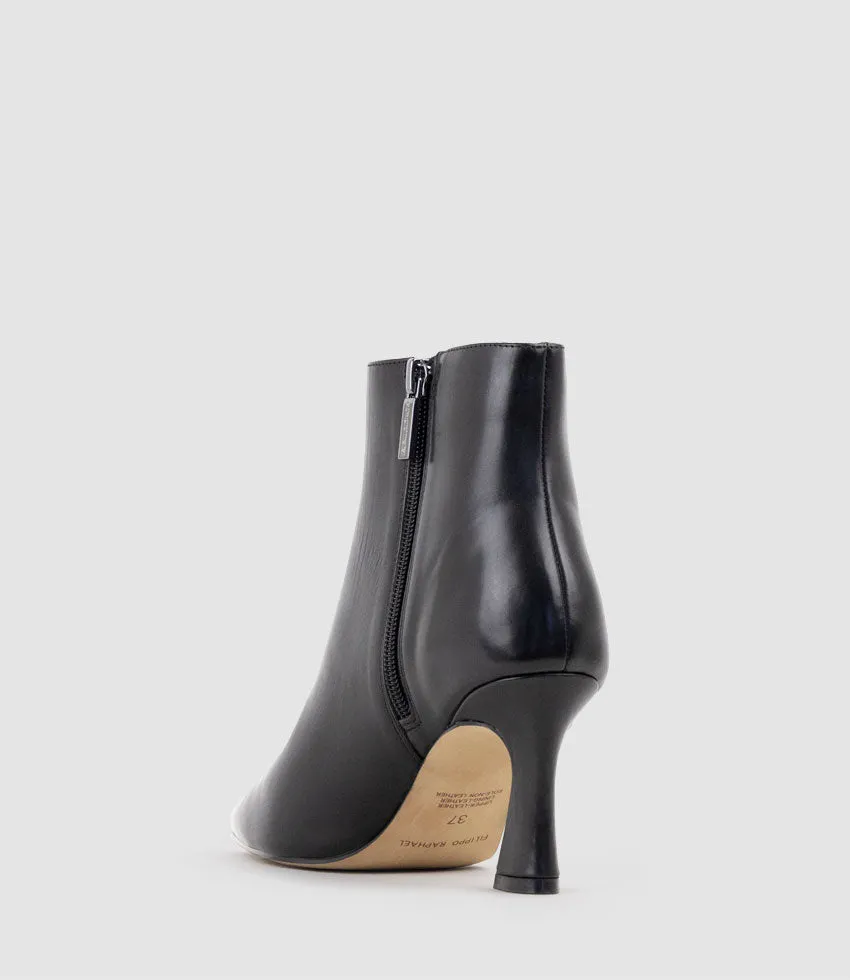 ZAINSLEY75 Chiselled Ankle Boot in Black Calf